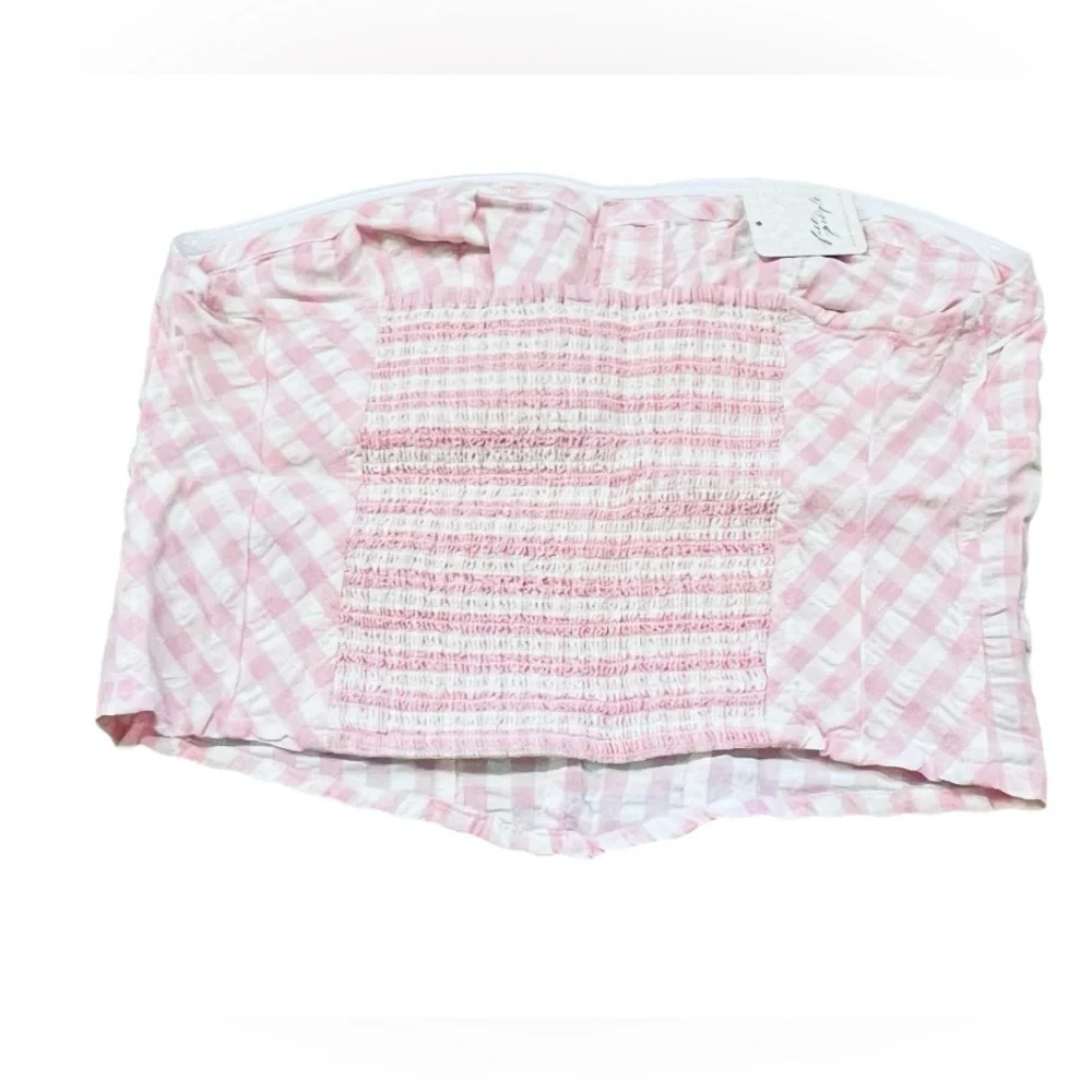 NWT Free People Leilani Gingham Tube Top